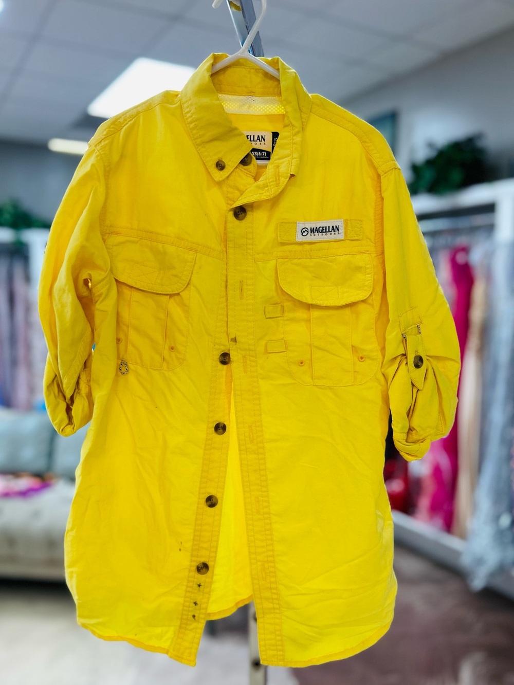Magellan Outdoors Men’s Bright Yellow Field Shirt